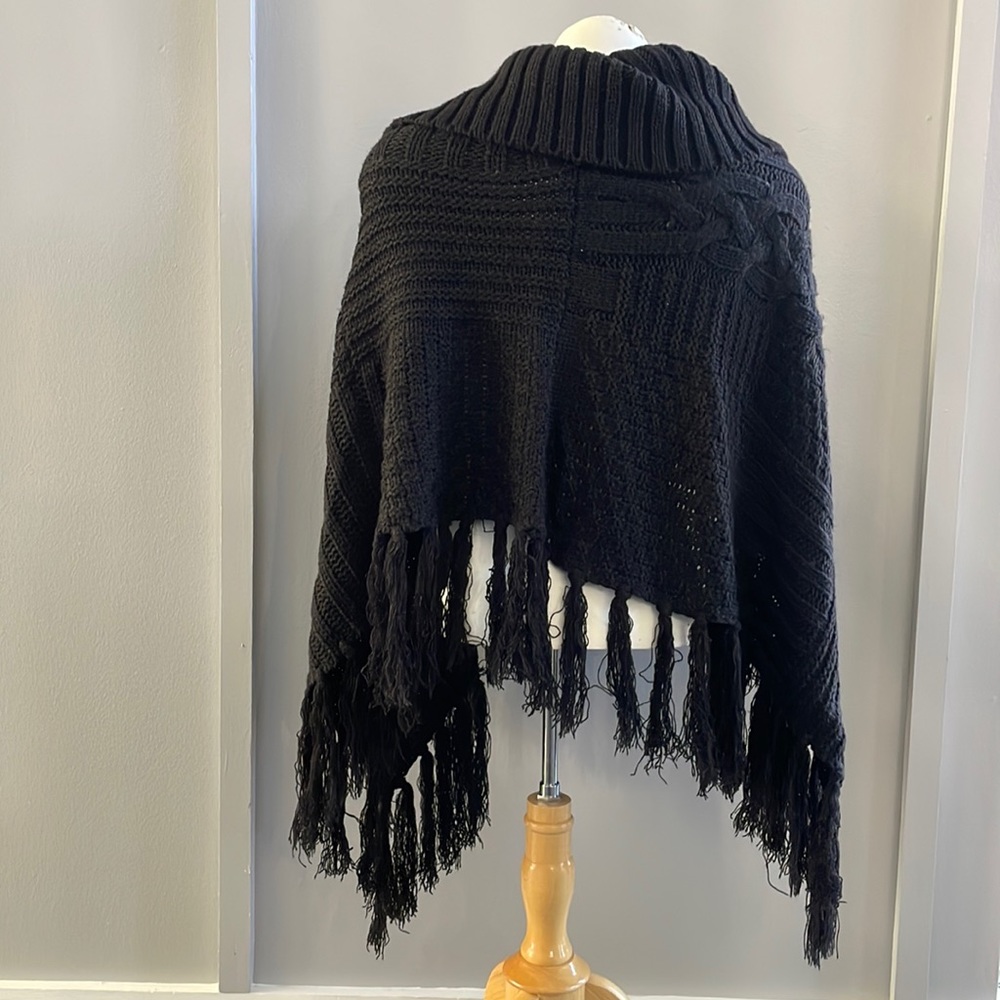 Boutique Black Fringe Shawl.